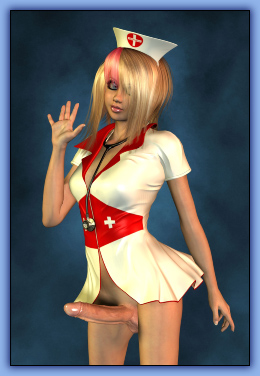 Cgi Nurse with a dick waving at you